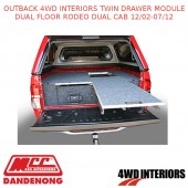 OUTBACK 4WD INTERIORS TWIN DRAWER MODULE DUAL FLOOR RODEO DUAL CAB 12/02-07/12